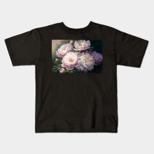 Watercolor Painting of Pale Pink Peonies Kids T-Shirt